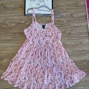 Hot Topic Light Pink Cherry Blossom Floral Dress 2X